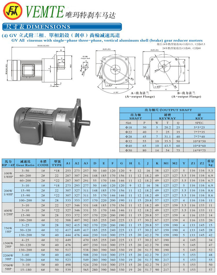 GV立式三項(xiàng)，單項(xiàng)齒輪減速馬達(dá)