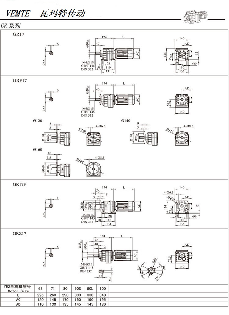 R17減速機(jī)圖紙，R00系列齒輪減速器尺寸圖