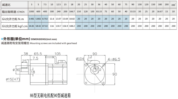 無(wú)刷直流齒輪減速電機(jī) (1)